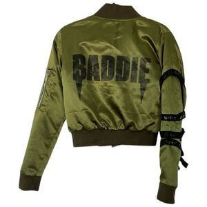 ThugAve Olive Green Bomber Jacket  S